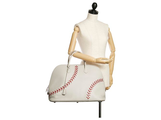 Hermès Bolide di baseball bianco di Hermes 45 Rosso Crudo - vista 9