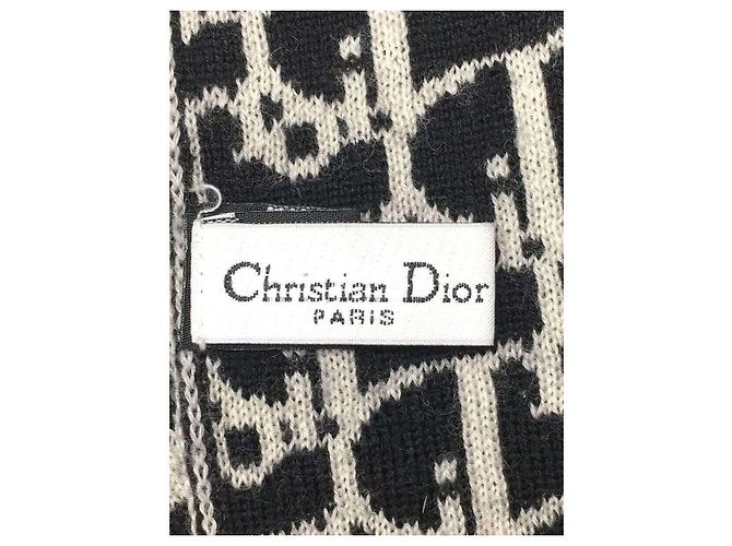 Christian Dior Trotter Schalldämpfer / Wolle / Weiß / Gesamtmuster - Ansicht 2