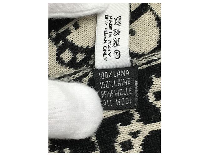 Christian Dior Trotter Schalldämpfer / Wolle / Weiß / Gesamtmuster - Ansicht 3
