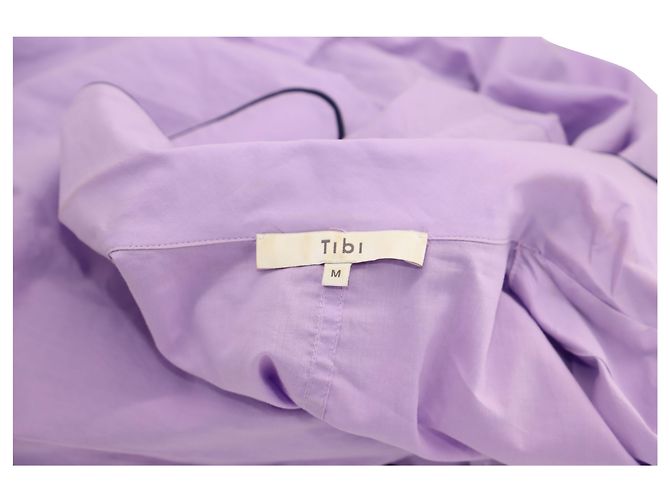 Pelele de pijama con lazada en la cintura Tibi Baptise de algodón morado Púrpura - vista 3