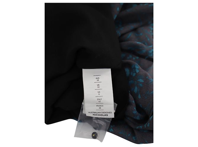 Nicholas Kirkwood Nicholas Belted Floral Chiffon Mini Dress em Viscose Preta Preto - vista 4