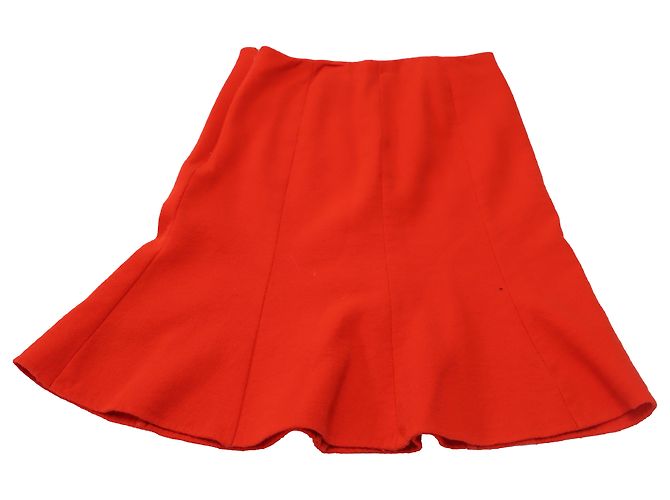 Oscar De La Renta Panel Midirock aus roter Wolle - Ansicht 2