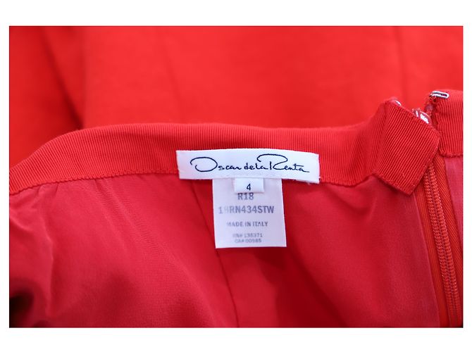 Oscar De La Renta Panel Midirock aus roter Wolle - Ansicht 3