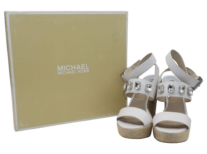 Sandali con zeppa Michael Michael Kors Lynn in pelle bianca - vista 2