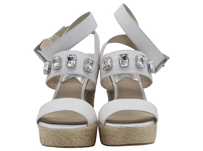Sandali con zeppa Michael Michael Kors Lynn in pelle bianca - vista 4