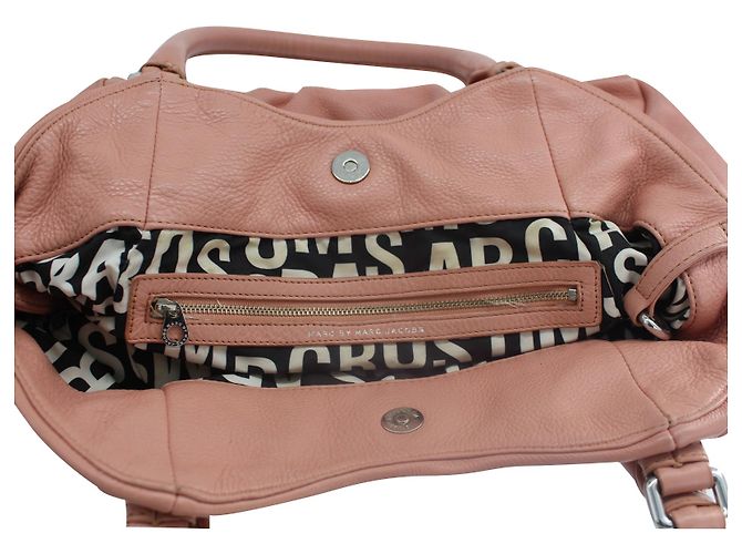 Marc by Marc Jacobs Classic Q Francesca Borsa a Spalla in Pelle Nocciola Rosa Pesca - vista 5