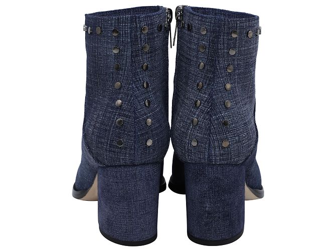 Jimmy Choo Melvin 65 Stivaletti Denim in Pelle Blu - vista 4