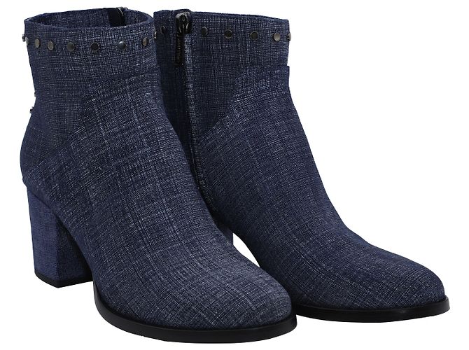 Jimmy Choo Melvin 65 Stivaletti Denim in Pelle Blu - vista 5