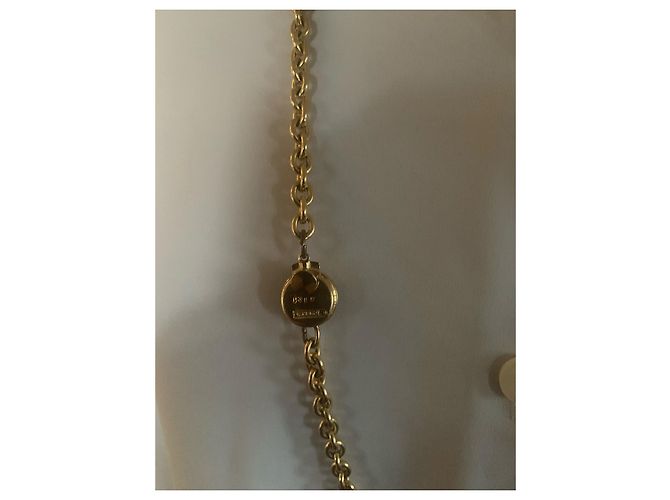 Collar de cadena Chanel en metal dorado y pasta de vidrio Gold hardware - vista 5