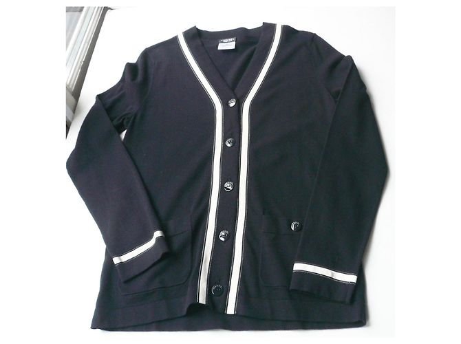 CHANEL UNIFORM TXS marineblaue Weste Nie getragener Neuzustand - Ansicht 5