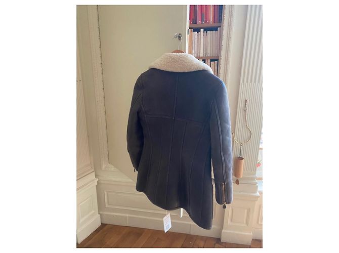 Abrigo Chanel de shearling piel de oveja negro - vista 3