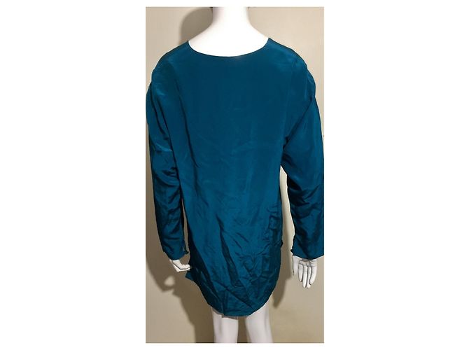 Diane Von Furstenberg Abito DvF oversize in seta vintage, Smeraldo Verde - vista 2