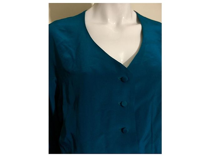 Diane Von Furstenberg Abito DvF oversize in seta vintage, Smeraldo Verde - vista 3