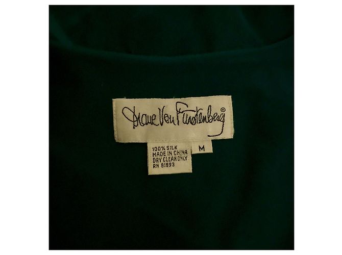 Diane Von Furstenberg Abito DvF oversize in seta vintage, Smeraldo Verde - vista 5