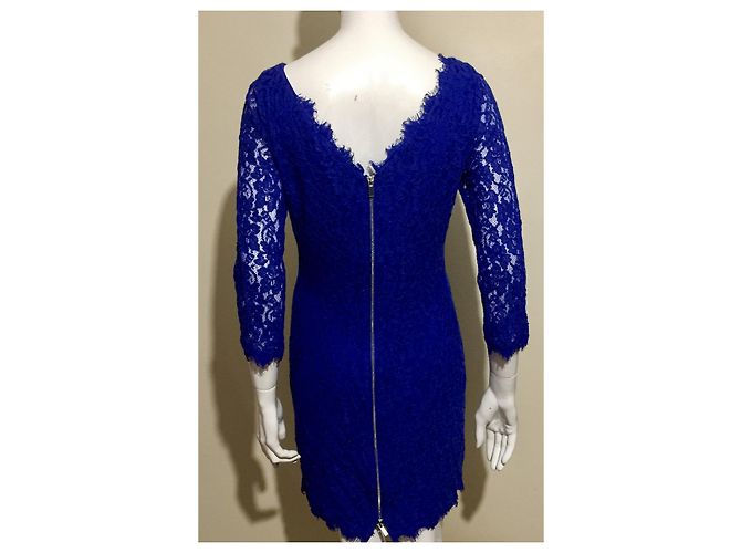 Diane Von Furstenberg Vestido DvF Zarita encaje azul cobalto - vista 2