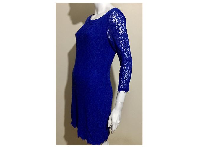 Diane Von Furstenberg Vestido DvF Zarita encaje azul cobalto - vista 3