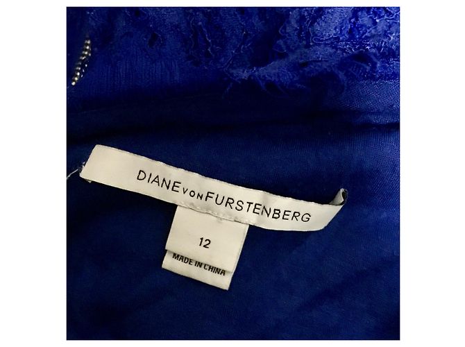 Diane Von Furstenberg Vestido DvF Zarita encaje azul cobalto - vista 4