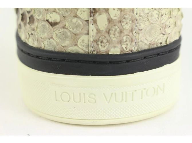 Louis Vuitton men's 8 US Python Ivory Cream High Top Sneaker - view 7
