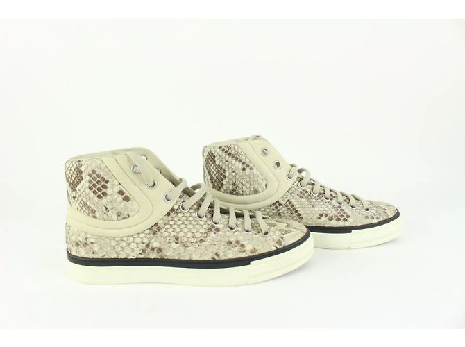 Louis Vuitton men's 8 US Python Ivory Cream High Top Sneaker - view 8