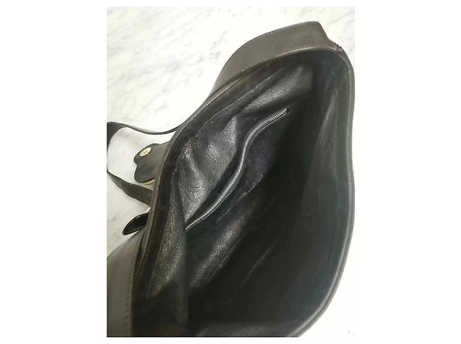 Bolsa Gucci de camurça e couro preto liso com fivela GG - vista 3