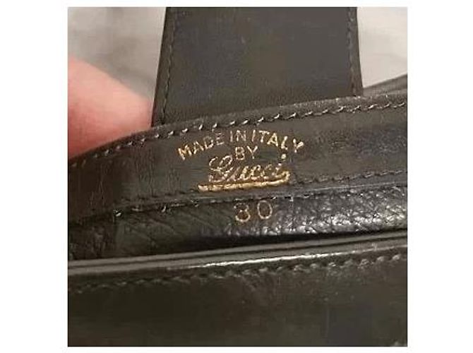 Bolsa Gucci de camurça e couro preto liso com fivela GG - vista 7
