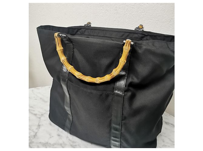 Bamboo Gucci Bambus-Einkaufstasche Schwarz - Ansicht 3