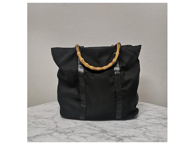 Bamboo Gucci Bambus-Einkaufstasche Schwarz - Ansicht 4