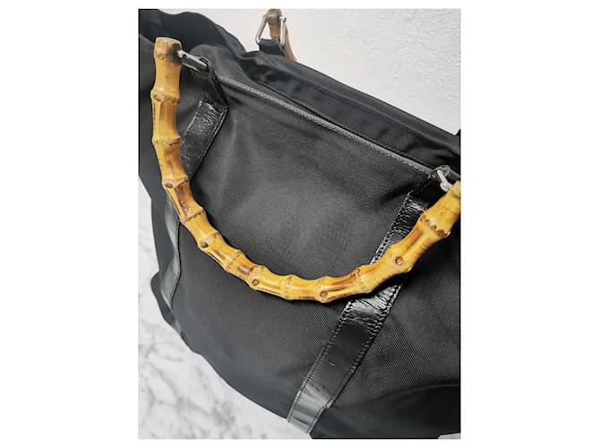 Bamboo Gucci Bambus-Einkaufstasche Schwarz - Ansicht 6