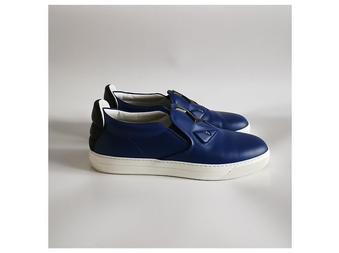 Sneakers slip-on Fendi Blu navy - vista 3