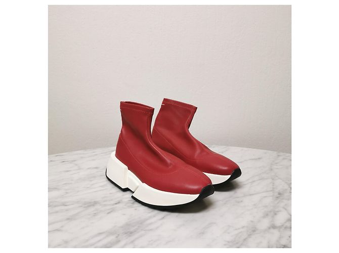 Maison Martin Margiela Sneakers alte MM6 piattaforma Rosso - vista 5