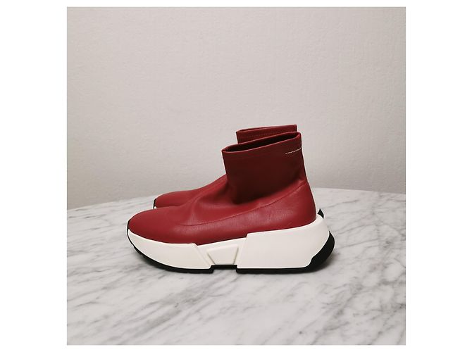 Maison Martin Margiela Sneakers alte MM6 piattaforma Rosso - vista 8