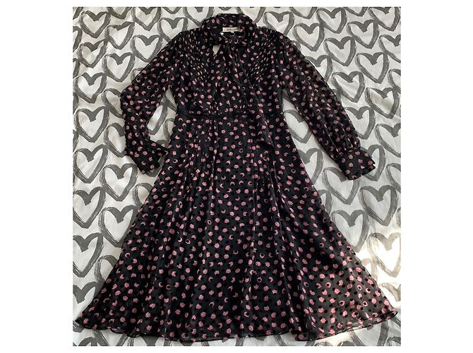 Abito Diane Von Furstenberg in seta e viscosa nero e rosa - vista 2