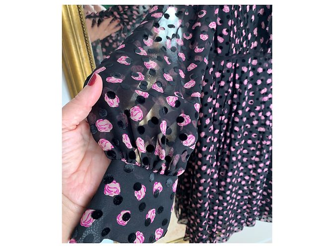 Abito Diane Von Furstenberg in seta e viscosa nero e rosa - vista 10