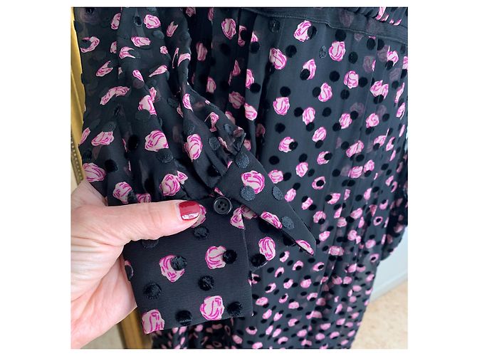 Abito Diane Von Furstenberg in seta e viscosa nero e rosa - vista 12