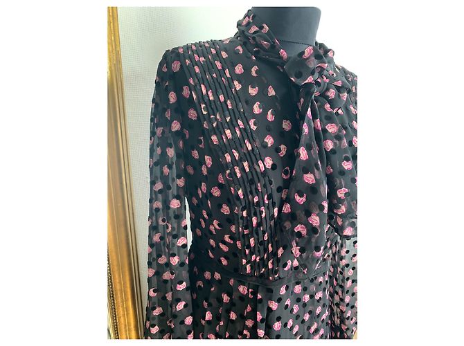 Abito Diane Von Furstenberg in seta e viscosa nero e rosa - vista 13