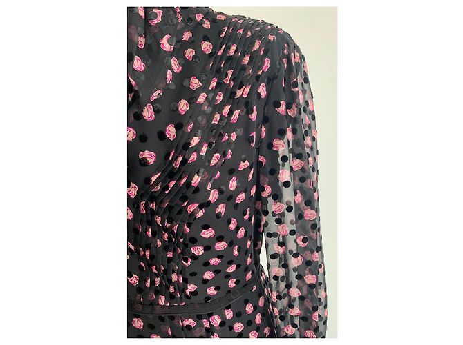 Abito Diane Von Furstenberg in seta e viscosa nero e rosa - vista 14