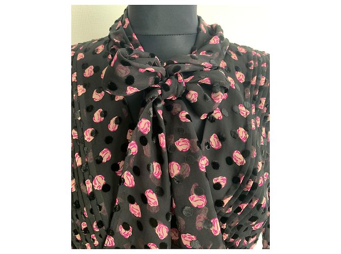 Abito Diane Von Furstenberg in seta e viscosa nero e rosa - vista 15