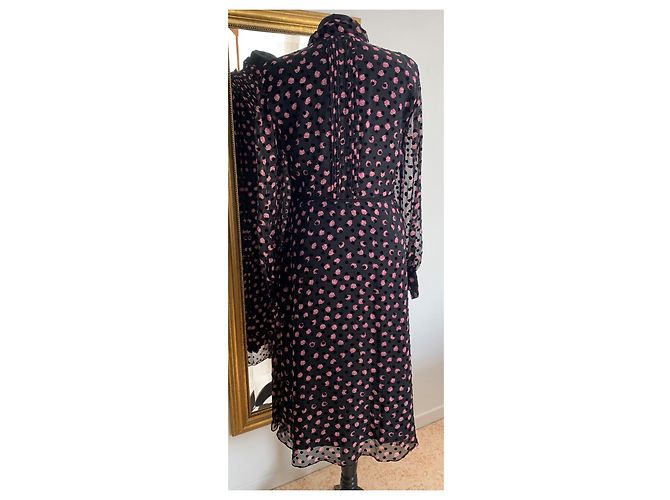 Abito Diane Von Furstenberg in seta e viscosa nero e rosa - vista 3