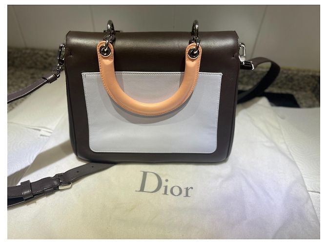 Be Dior Borsa a mano Dior in pelle marrone scuro - vista 2