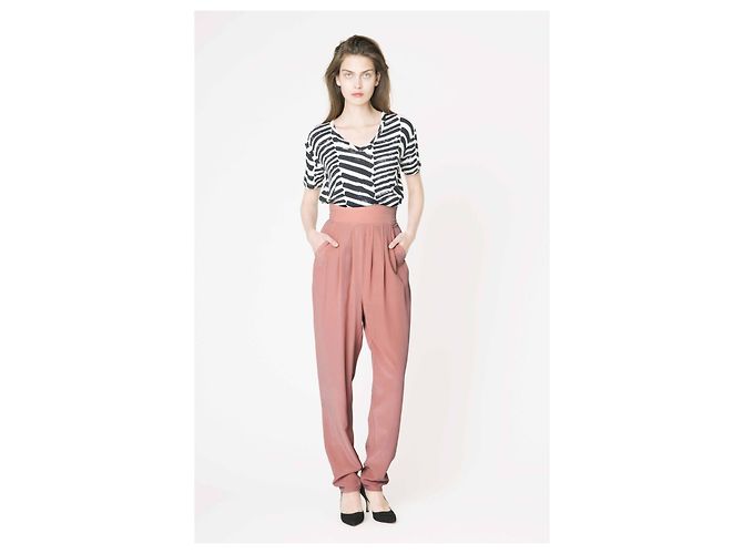 Pantaloni in seta Gemma Ganni Colore Gambero - vista 2