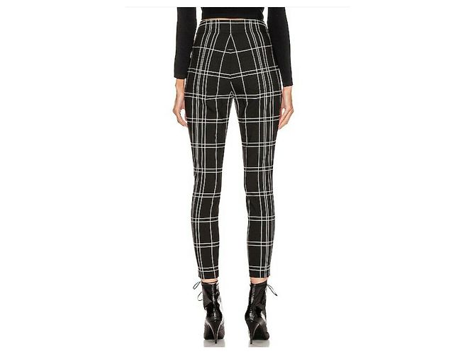 Alexander Wang Pantalones Pitillo con Estampado a Cuadros Negro Blanco - vista 9