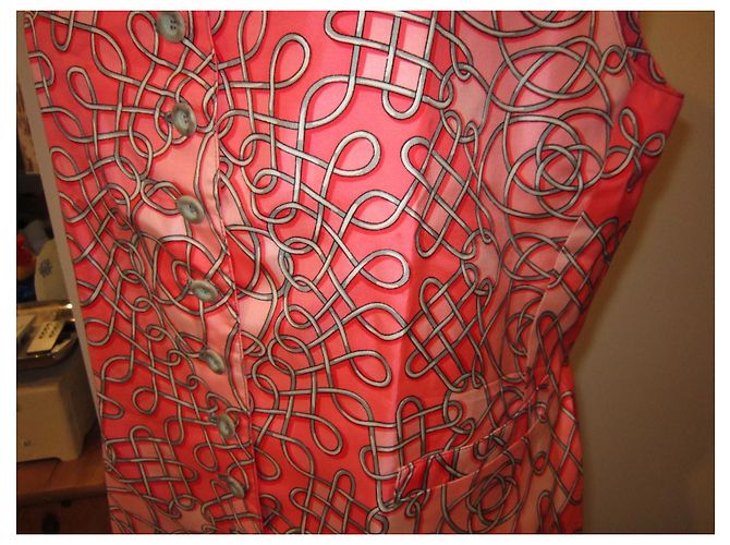 Chaleco Hermès de seda rosa y gris - vista 6