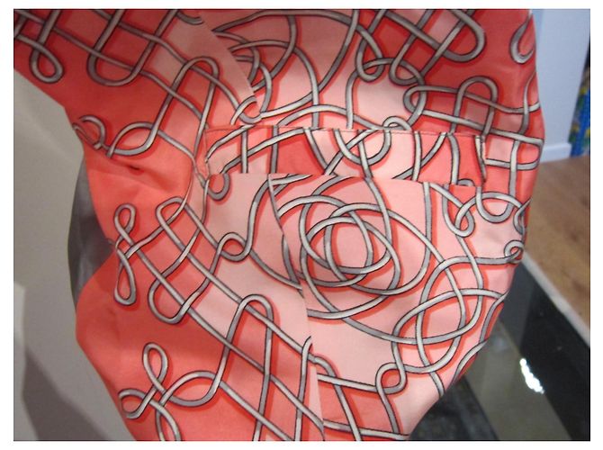 Chaleco Hermès de seda rosa y gris - vista 7