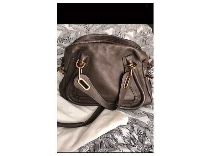 Borsa a mano Chloé Paraty in pelle taupe - vista 2