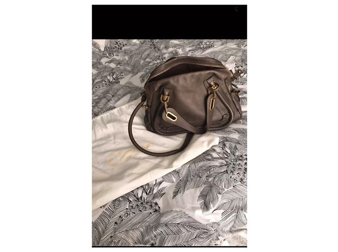 Borsa a mano Chloé Paraty in pelle taupe - vista 3