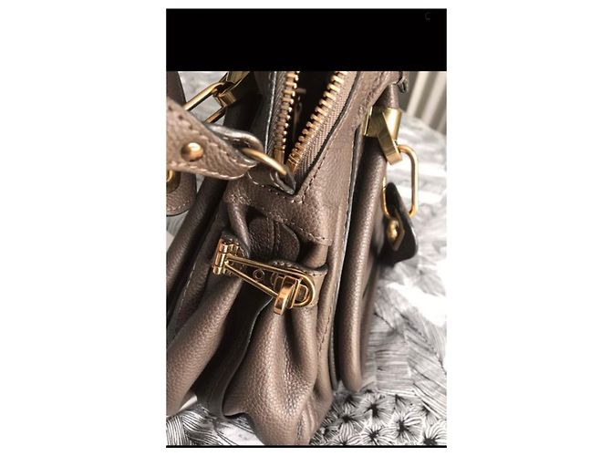 Borsa a mano Chloé Paraty in pelle taupe - vista 6