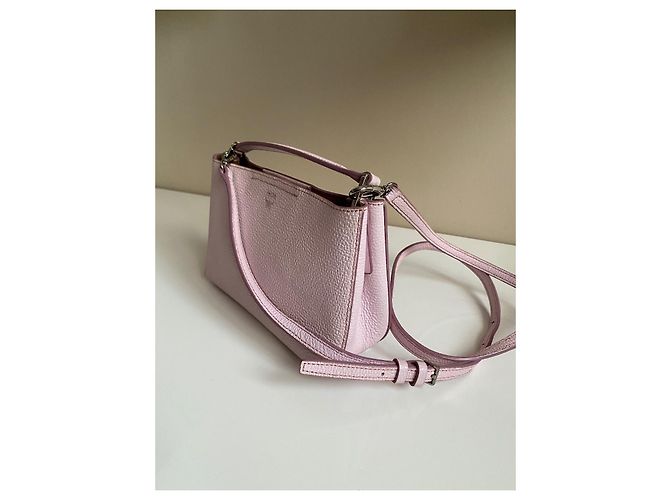 Borsa MCM in pelle rosa con manico - vista 7