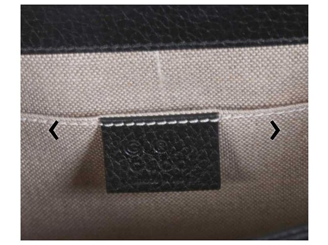 Borsa a mano Gucci Interlocking GG Medium in pelle nera Nero - vista 4