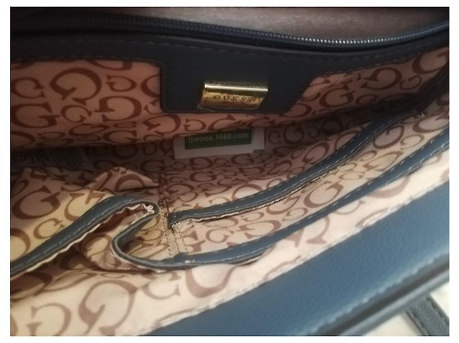 Borsa Guess in pelle blu - vista 10