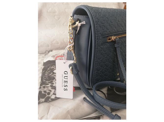 Borsa Guess in pelle blu - vista 4